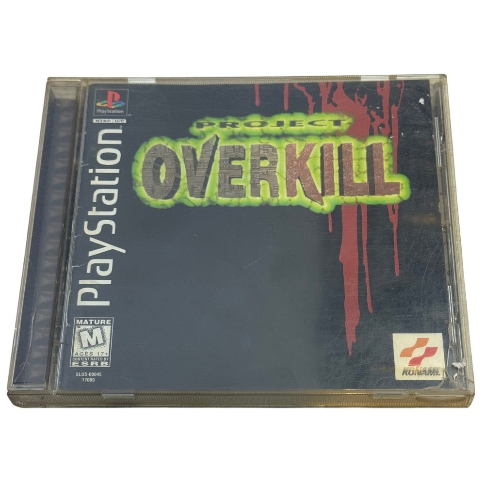 Project Overkill Sony PlayStation 1 PS1 1996 Konami SLUS-00045 Retro Game